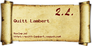 Quitt Lambert névjegykártya